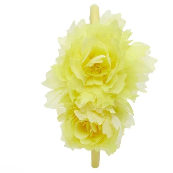 NWT New Lele Sadoughi x Sarah Jessica Parker Yellow PEONY BOUQUET HEADBAND - Picture 2 of 10